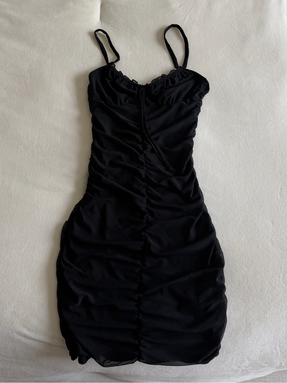 H&M Black Ruched mini dress